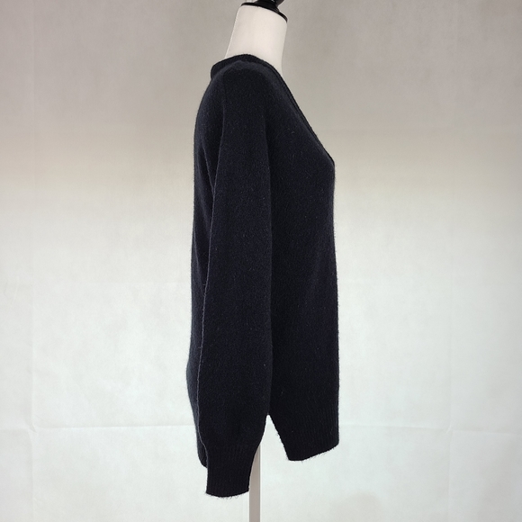 Madewell Bartlett V-Neck Pullover Sweater in Balck, Size S - Picture 4 of 7